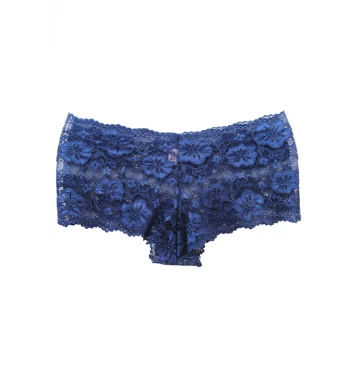 CALCINHA CALEÇON CHIARA EM RENDA LARGA AZUL MARINHO