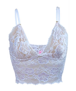 TOP CORSELET CHIARA SEM BOJO EM RENDA BRANCO