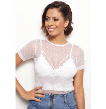 BLUSA TULE POÁ BRANCO