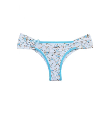 CALCINHA CATARINA EMPINA BUMBUM AZUL FLORAL