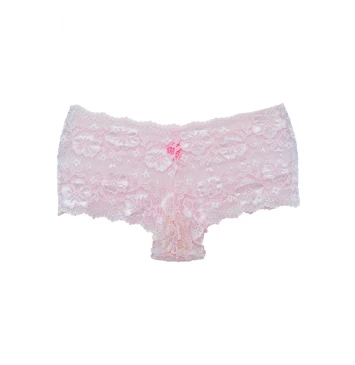 CALCINHA CALEÇON CHIARA EM RENDA LARGA ROSA BEBÊ