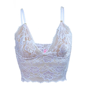 TOP CORSELET CHIARA SEM BOJO EM RENDA BRANCO