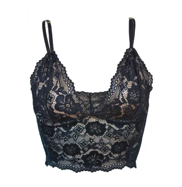 TOP CORSELET CHIARA SEM BOJO EM RENDA PRETO